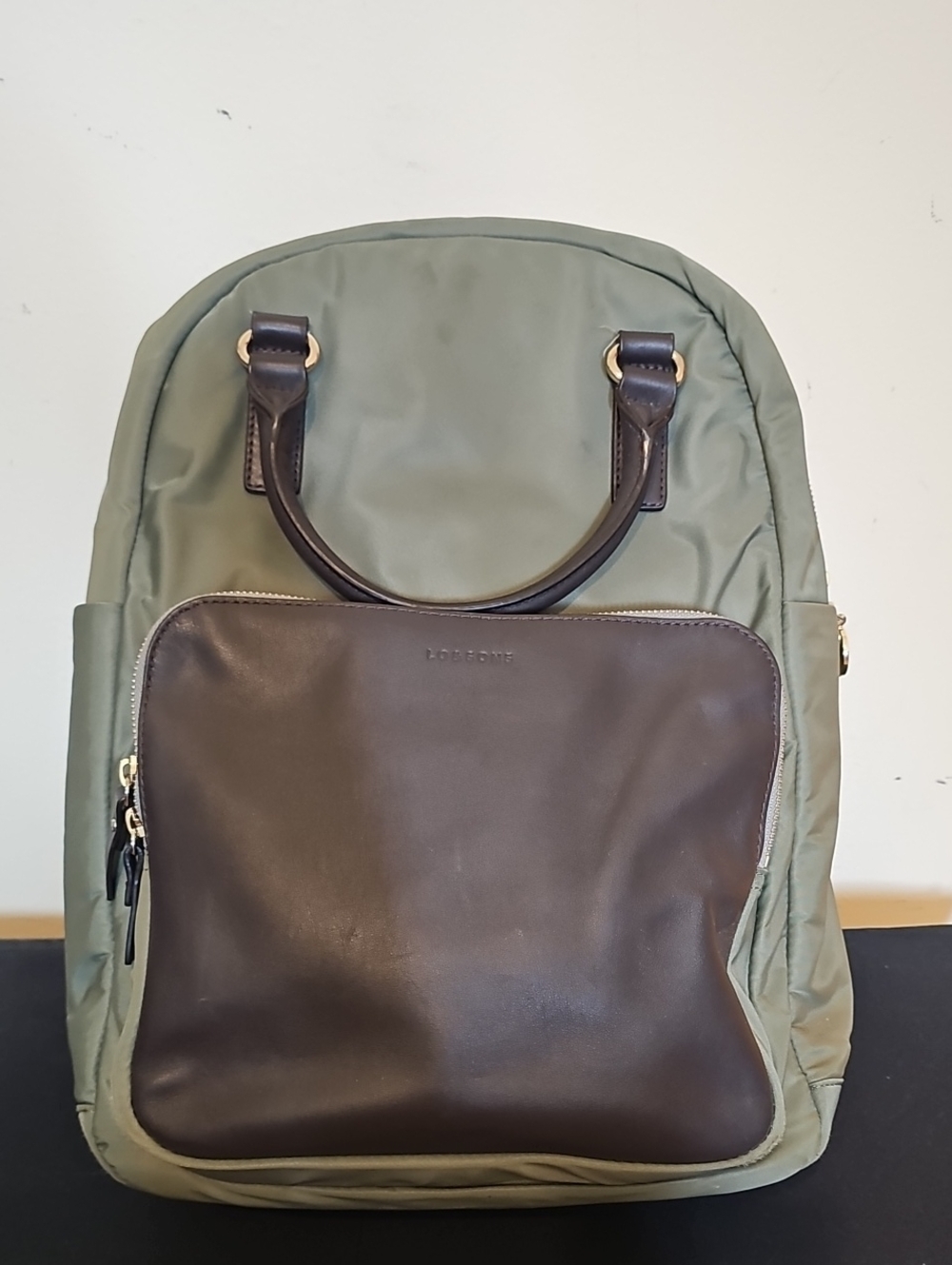 Lo And Sons Olive Green and Dark Brown Backpack
